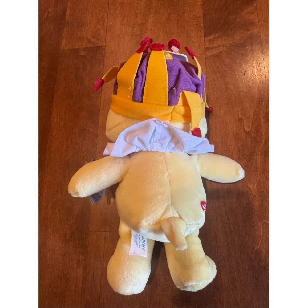 Vintage Care Bears King Funshine Bear Plush 2004 w/ Tag Yellow Sun Belly 10” Rar